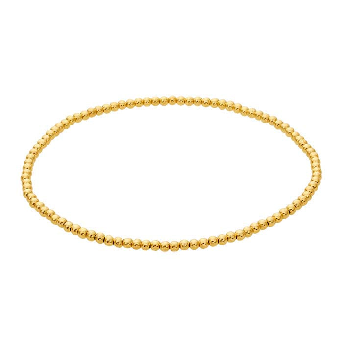 14/20 Yellow Gold-Filled Beaded Stretch Bangle Bracelet