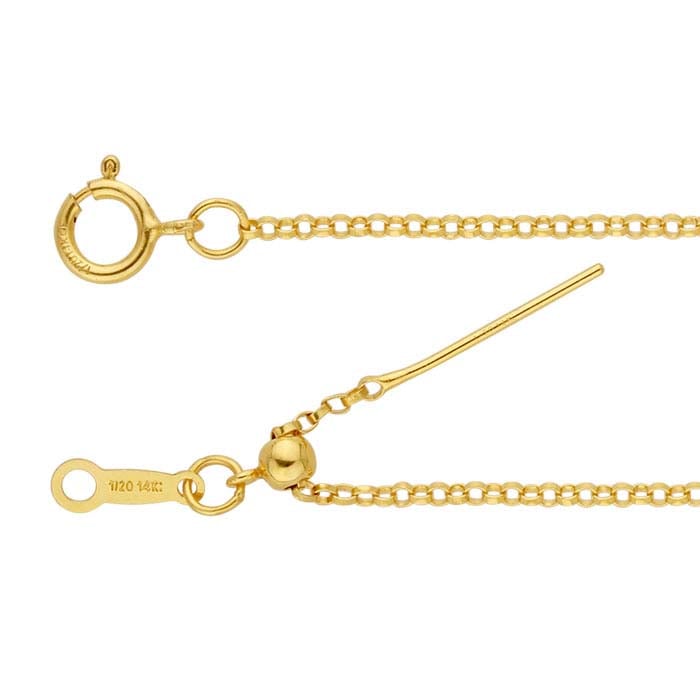 14/20 Yellow Gold-Filled Add-A-Bead Rolo Chain Necklaces, Adjustable