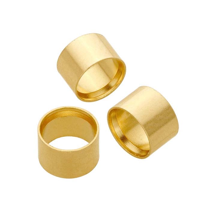 Impostazione castone a tubo rotondo da 3mm in oro giallo 14/20 gold-filled, battuto a stampo