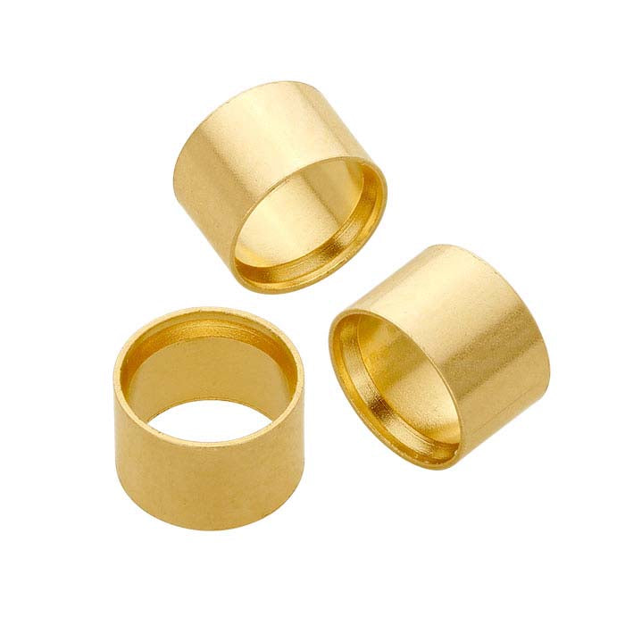 Impostazione castone a tubo rotondo 4mm in oro giallo 14/20 gold-filled, battuto a stampo