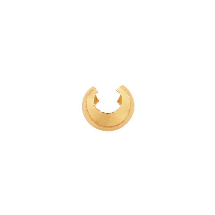 14K Yellow Gold Open Crimp Bead Cover