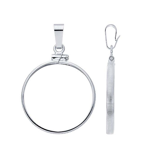 Sterling Silver Coin-Edged Quarter Coin Pendant Mounting