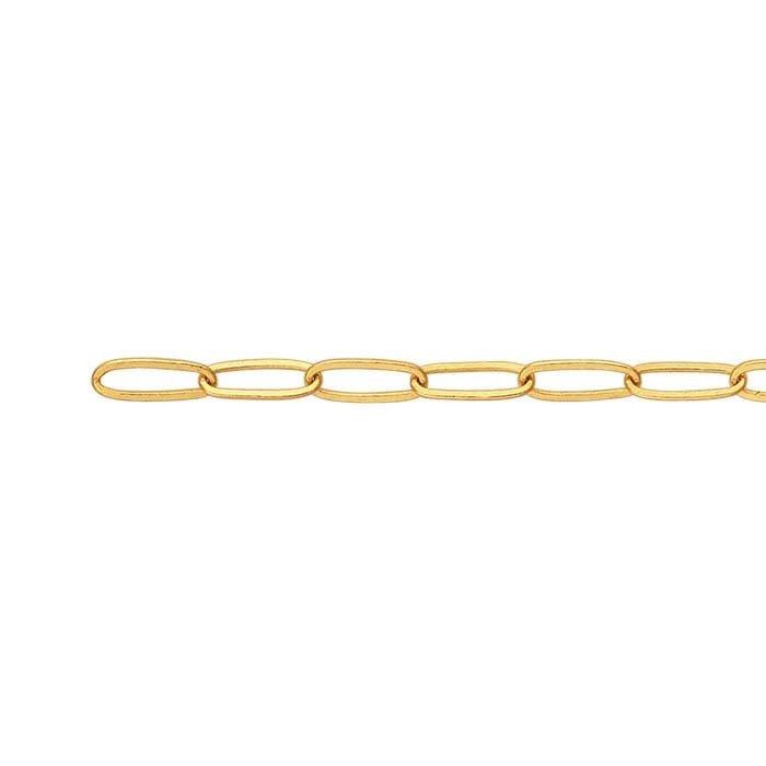 14K Yellow Gold Flat Oval Cable Chain