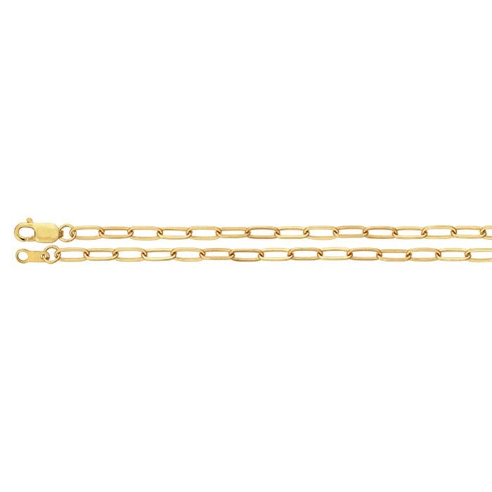 14K Yellow Gold Flat Oval Cable Chain