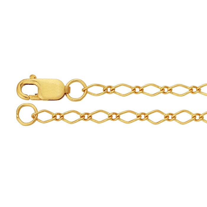 14K Yellow Gold Marquise Long & Short Chain