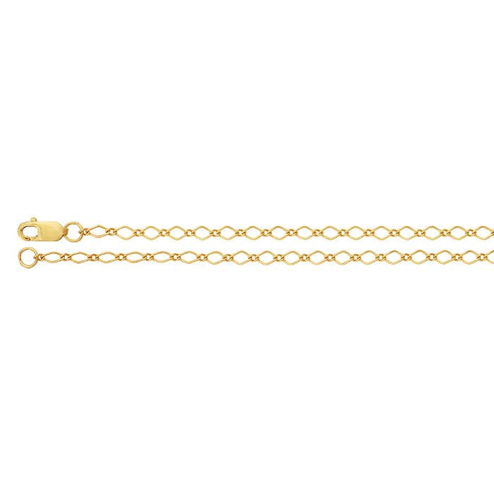 14K Yellow Gold Marquise Long & Short Chain