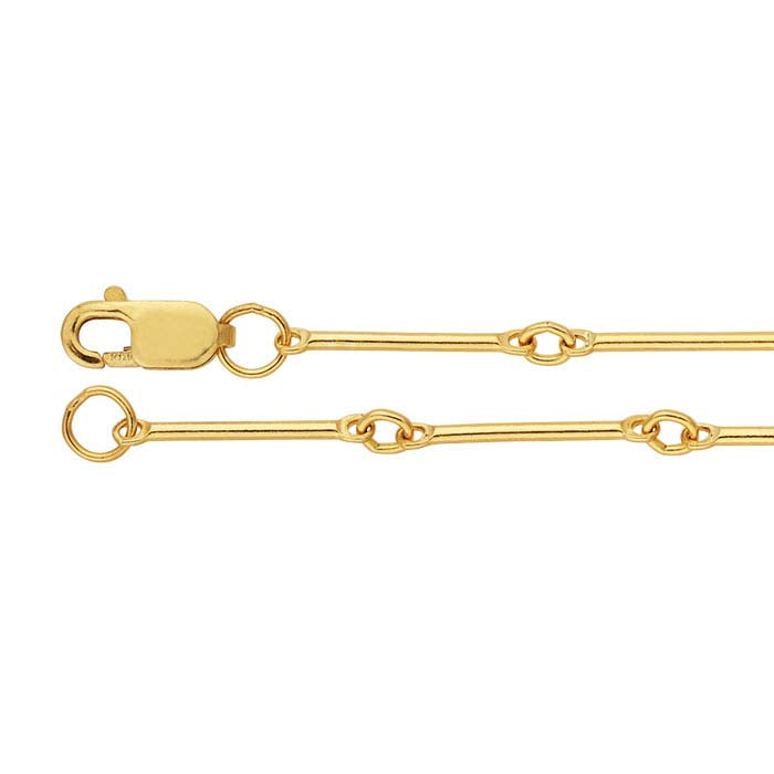 14/20 Yellow Gold-Filled 0.9mm Straight Bar & Link Chain