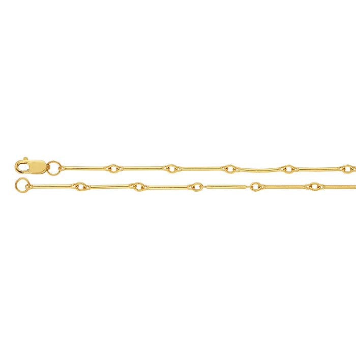 14/20 Yellow Gold-Filled 0.9mm Straight Bar & Link Chain