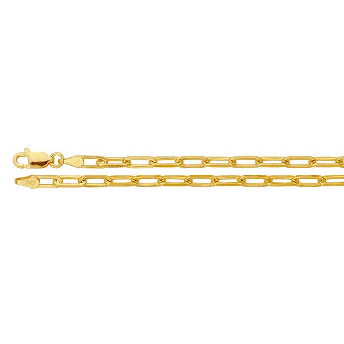 14K Yellow Gold Flat Cable Chain