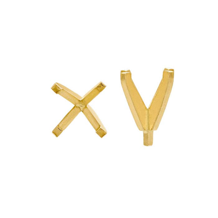 14K Yellow Gold 6.5mm Round Tall 4-Prong Setting with Peg