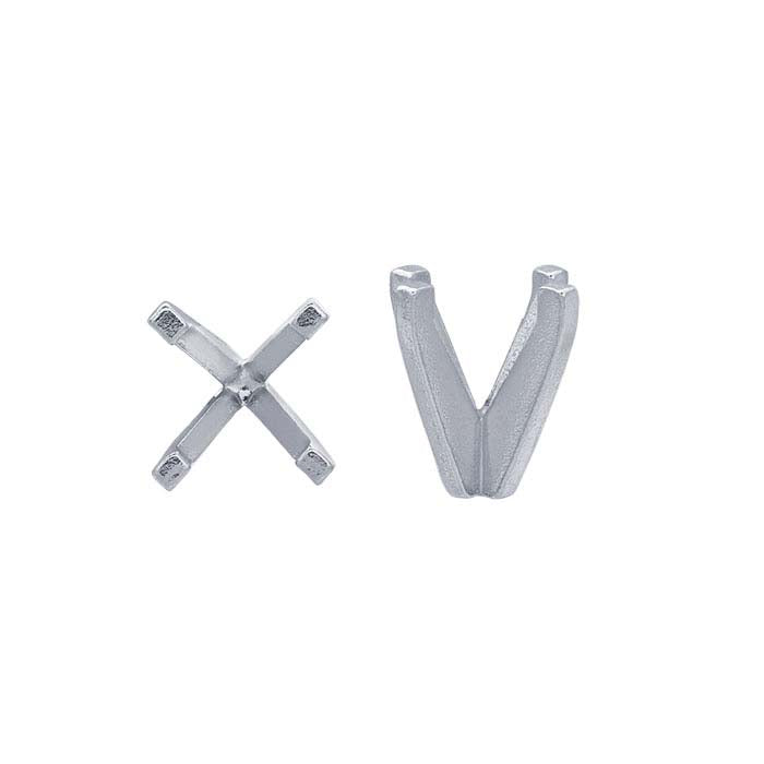 Montatura in platino tonda da 6,5 mm a base bassa con 4 griffe