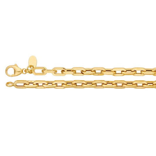 14K Yellow Gold 4.3mm Hollow Oval Cable Chain