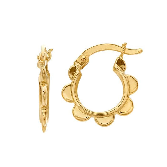 14K Yellow Gold Hinged Hoop Earrings