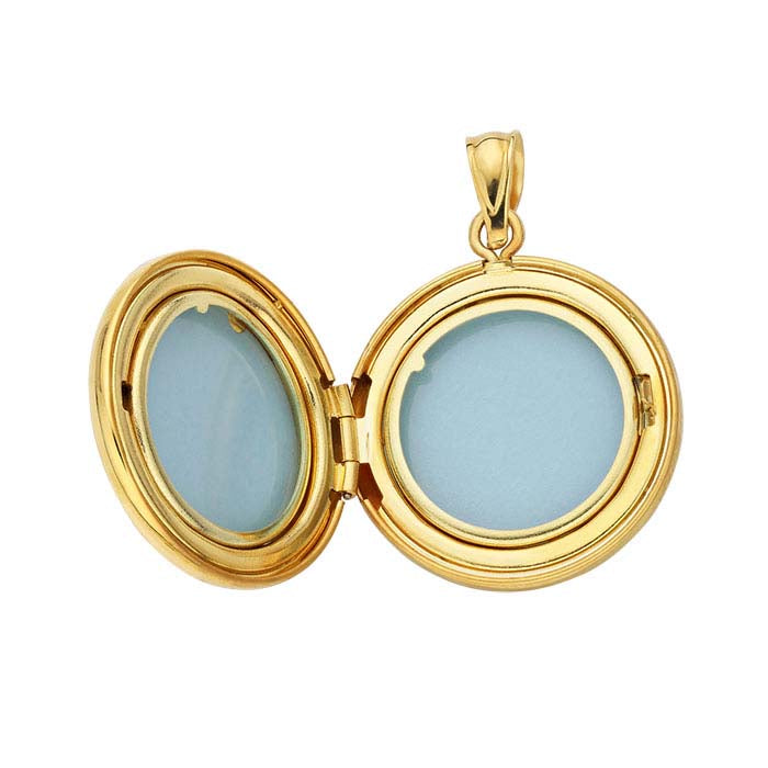 14/20 Yellow Gold-Filled Round North Star Locket Pendant