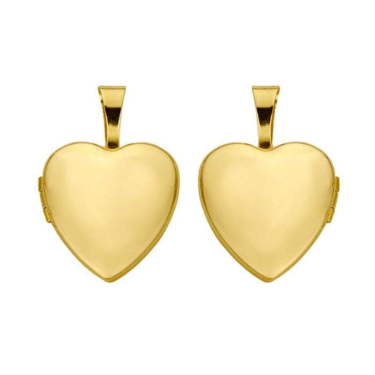 14K Yellow Gold Heart Locket Pendant