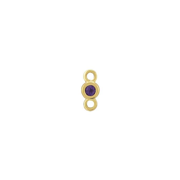 Componente a maglia con ametista da 1,5 mm in oro giallo 14K