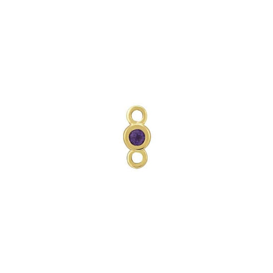 Komponent łącznika z ametystem 1,5 mm z żółtego złota 14K
