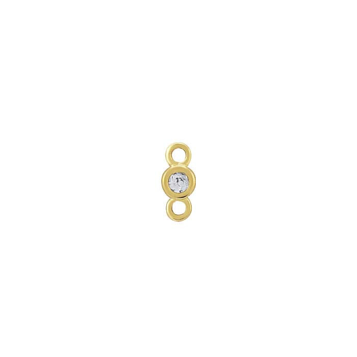 Componente a maglia con zaffiro bianco coltivato in laboratorio da 1,5 mm in oro giallo 14K