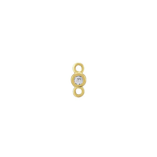 Komponent łącznikowy z białym szafirem hodowlanym 1,5 mm, żółte złoto 14K