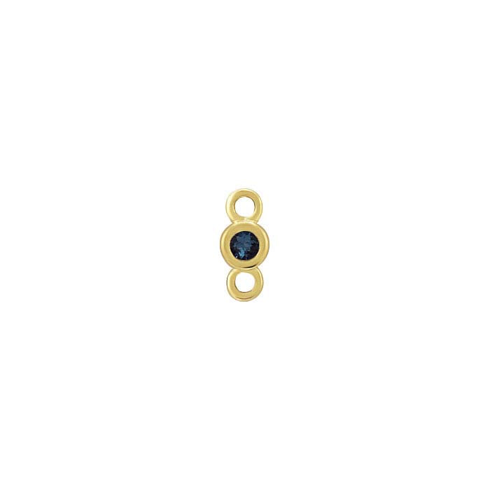 Componente a maglia con alessandrite coltivata in laboratorio da 1,5 mm in oro giallo 14K