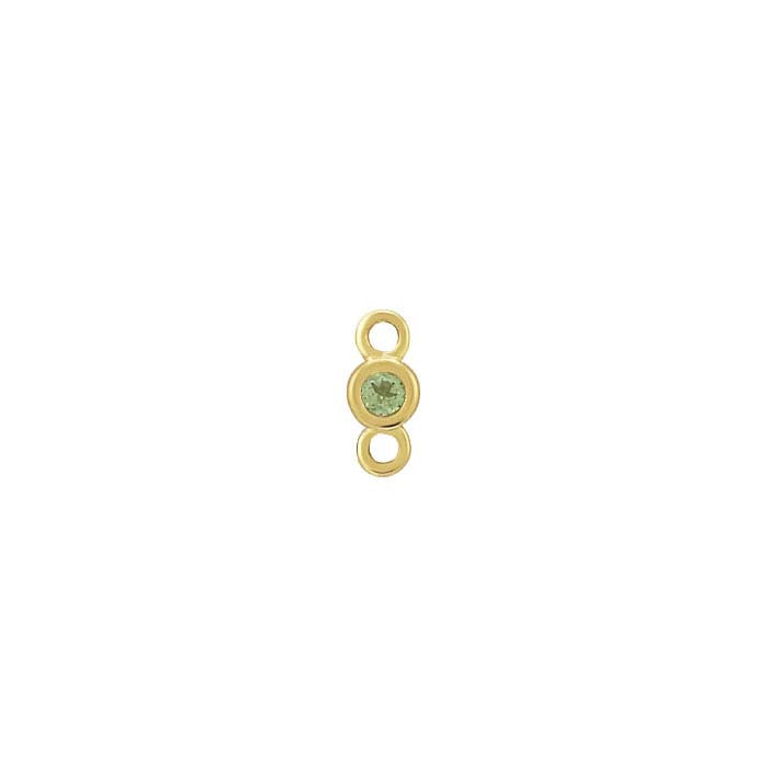 14K Gult Guld 1,5 mm Peridot-Satt Länkkomponent