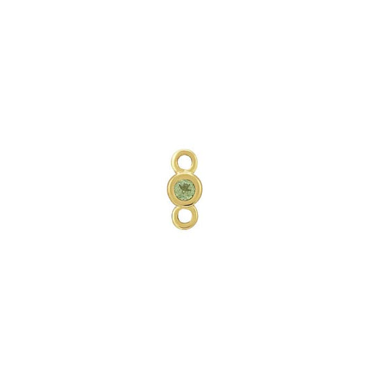 Komponent łącznikowy z 14-karatowego żółtego złota z perydotem 1,5 mm