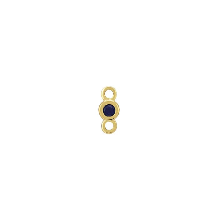 Componente a maglia con zaffiro coltivato in laboratorio da 1,5 mm in oro giallo 14K