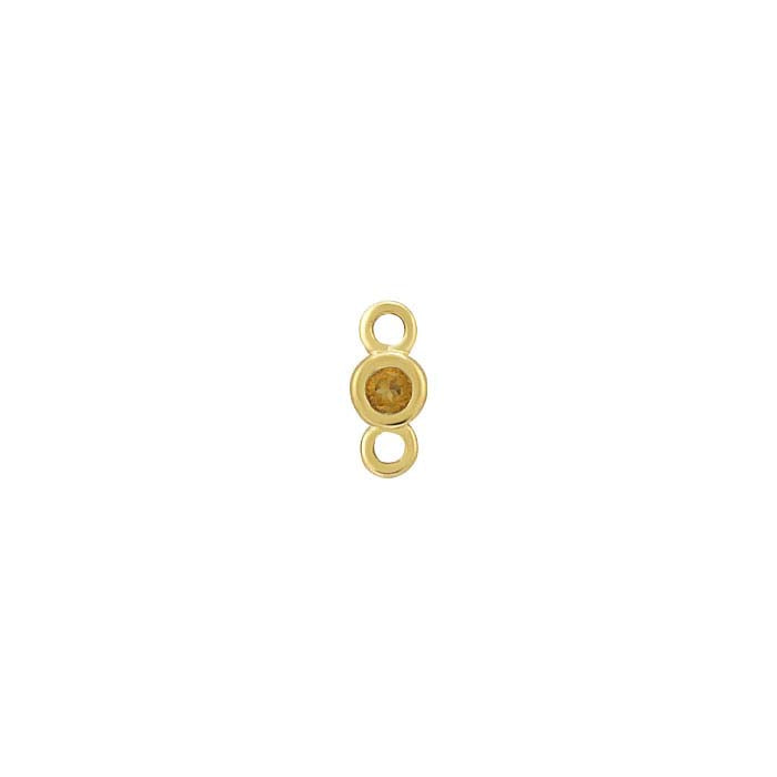 14K Geltono Aukso 1,5 mm Citrino Inkrustuotas Jungties Komponentas