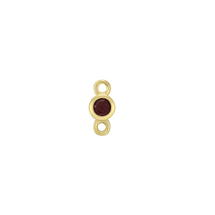 Componente a maglia con granato incastonato da 2 mm in oro giallo 14K