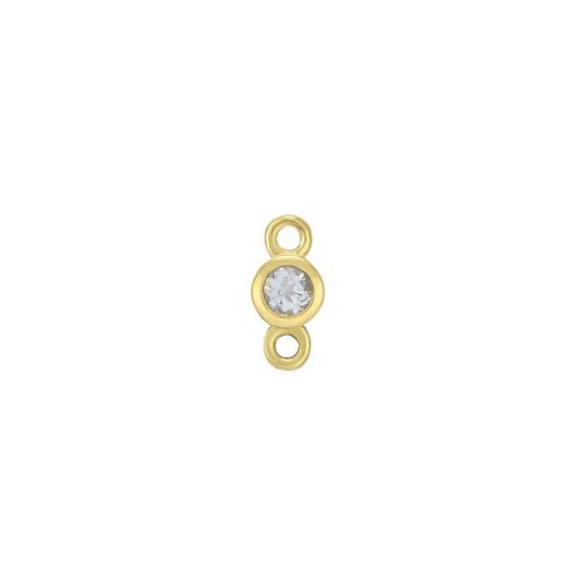 Komponent łącznikowy z 14-karatowego żółtego złota, 2 mm, z akwamarynem
