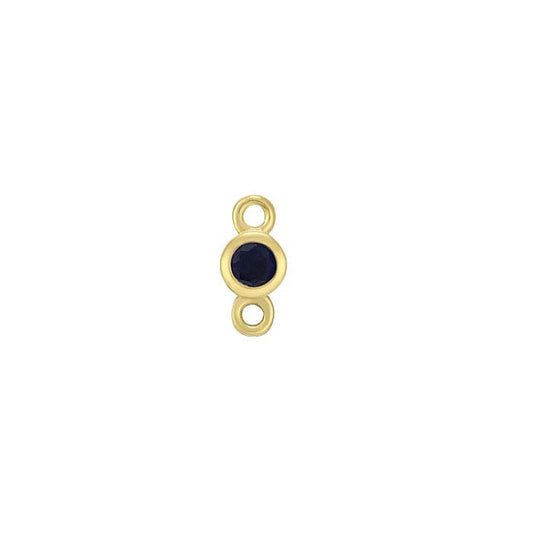 14K Yellow Gold 2mm Lab-Grown Sapphire-Set Link Component