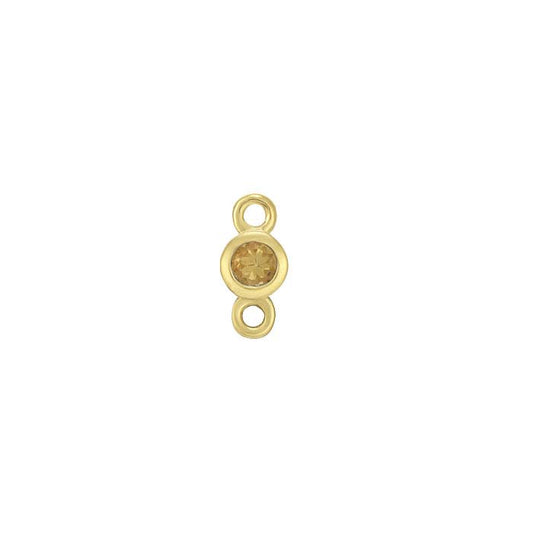 14K Yellow Gold 2mm Citrine-Set Link Component