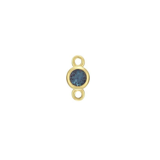 14K Yellow Gold 2.5mm Lab-Grown Alexandrite-Set Link Component
