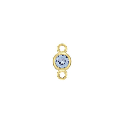 14K Yellow Gold 2.5mm Blue Topaz-Set Link Component