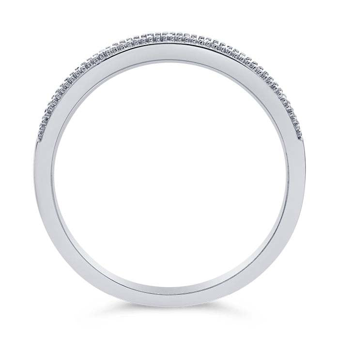 14K White Gold Diamond-Set Wedding Band