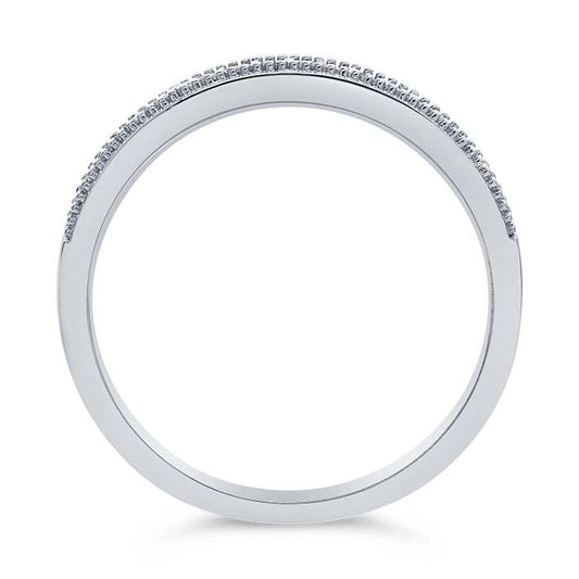 14K White Gold Diamond-Set Wedding Band