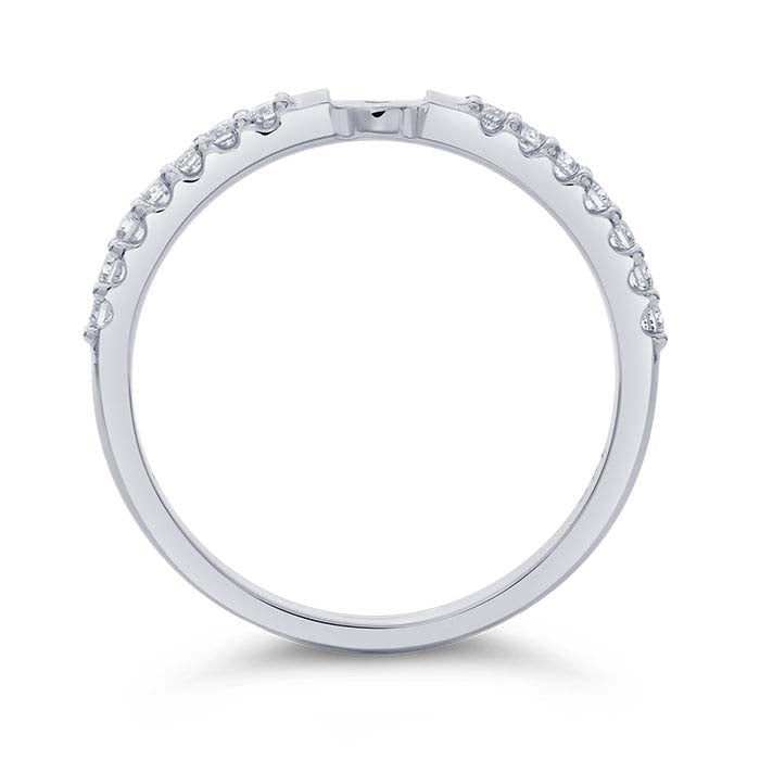 14K White Gold Diamond-Set Ring Shank with Hole