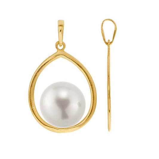 14K yellow Gold Teardrop Pearl Pendant Mounting