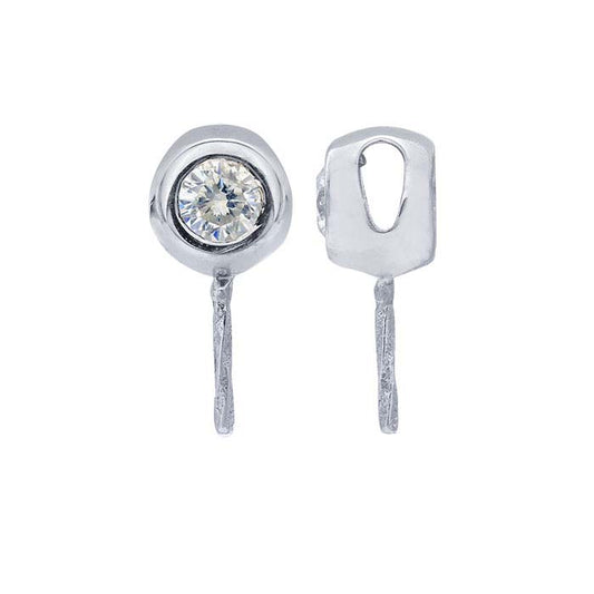 14K White Gold Diamond-Set Pearl Pendant Mounting