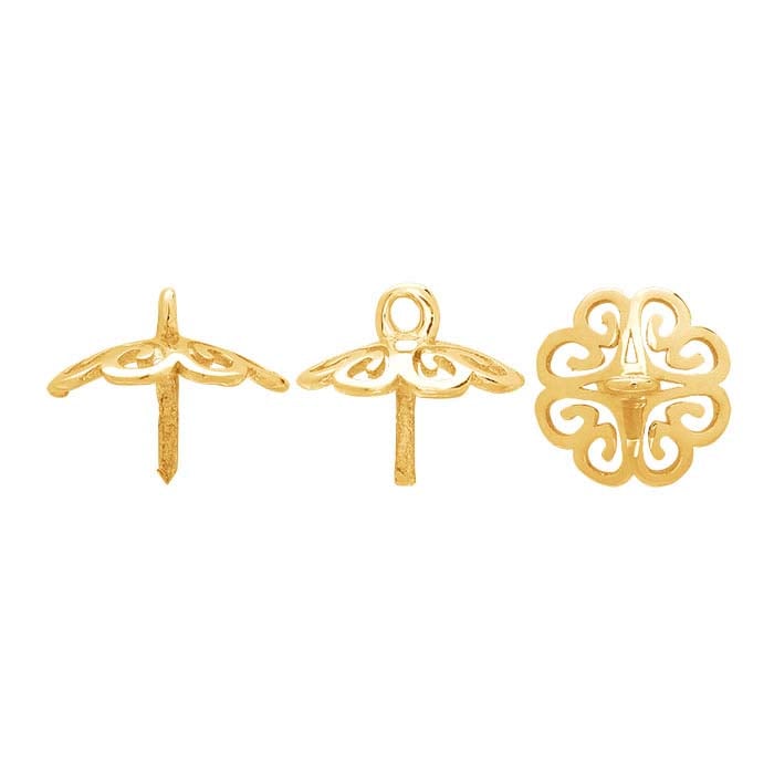 14K Yellow Gold Pearl Pendant Mounting