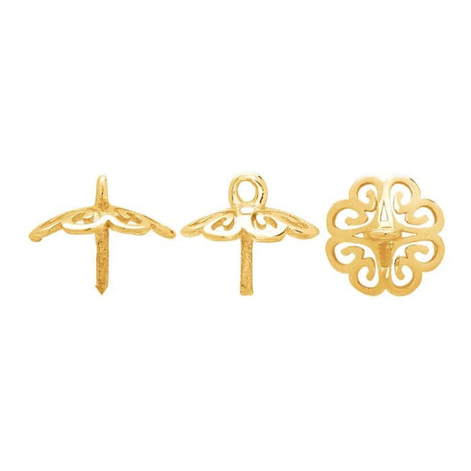 14K Yellow Gold Pearl Pendant Mounting