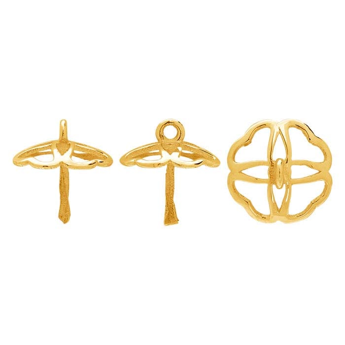 14K Yellow Gold Pearl Pendant Mounting