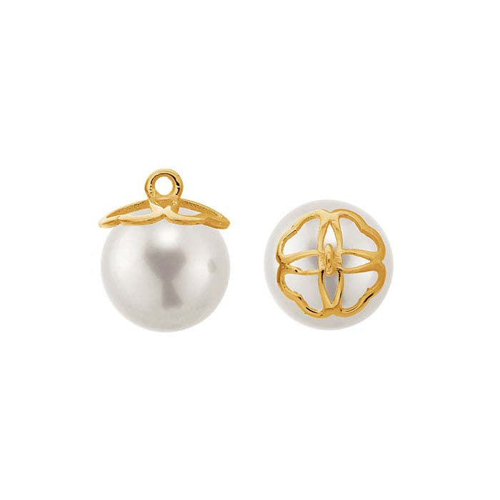 14K Yellow Gold Pearl Pendant Mounting