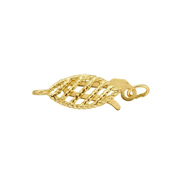 Chiusura di Sicurezza a Rete Aperta Marquise 14,5 x 4,8 mm in Oro Giallo 14K