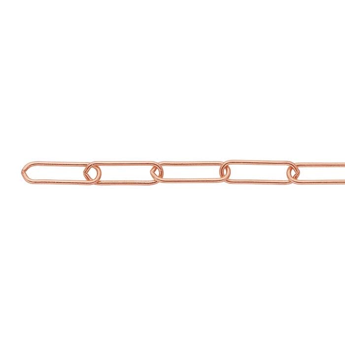 Ovale Ankerkette aus 14 Karat Roségold, 6 mm, pro Zoll