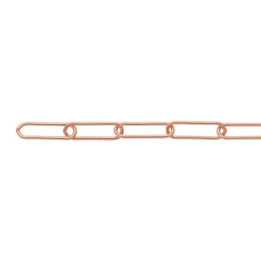 Ovale Ankerkette aus 14 Karat Roségold, 6 mm, pro Zoll