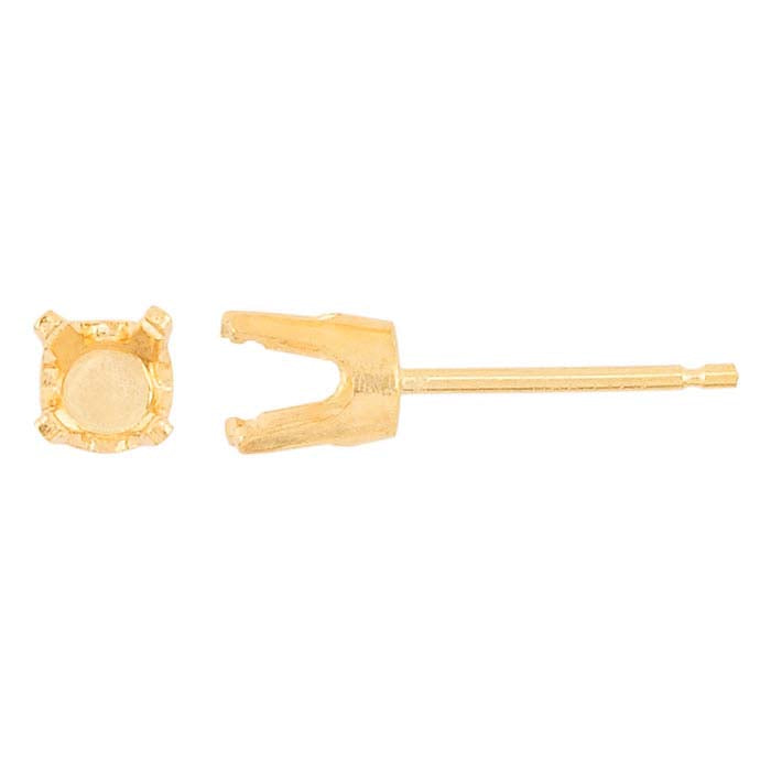 Round Pre-Notched Post Earring Mounting