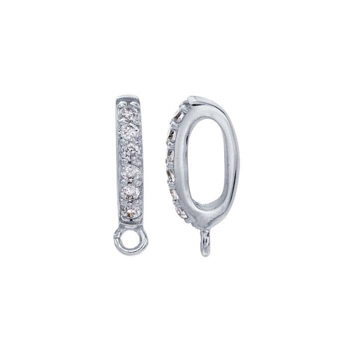 14K Vitt Guld Diamantsatt Hänge med Ring