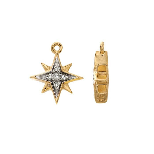 14K Yellow Gold Diamond-Set North Star Component
