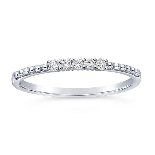 14K White Gold Diamond-Set Ring